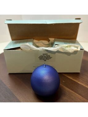 PartyLite Holiday Spices 3” Ball Candle – Blue – Q23639 – New in Box